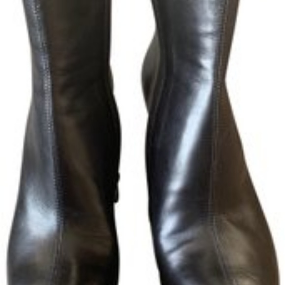 Black Leather Stylish Boots/Booties MADE IN ITALY - Picture 3 of 3